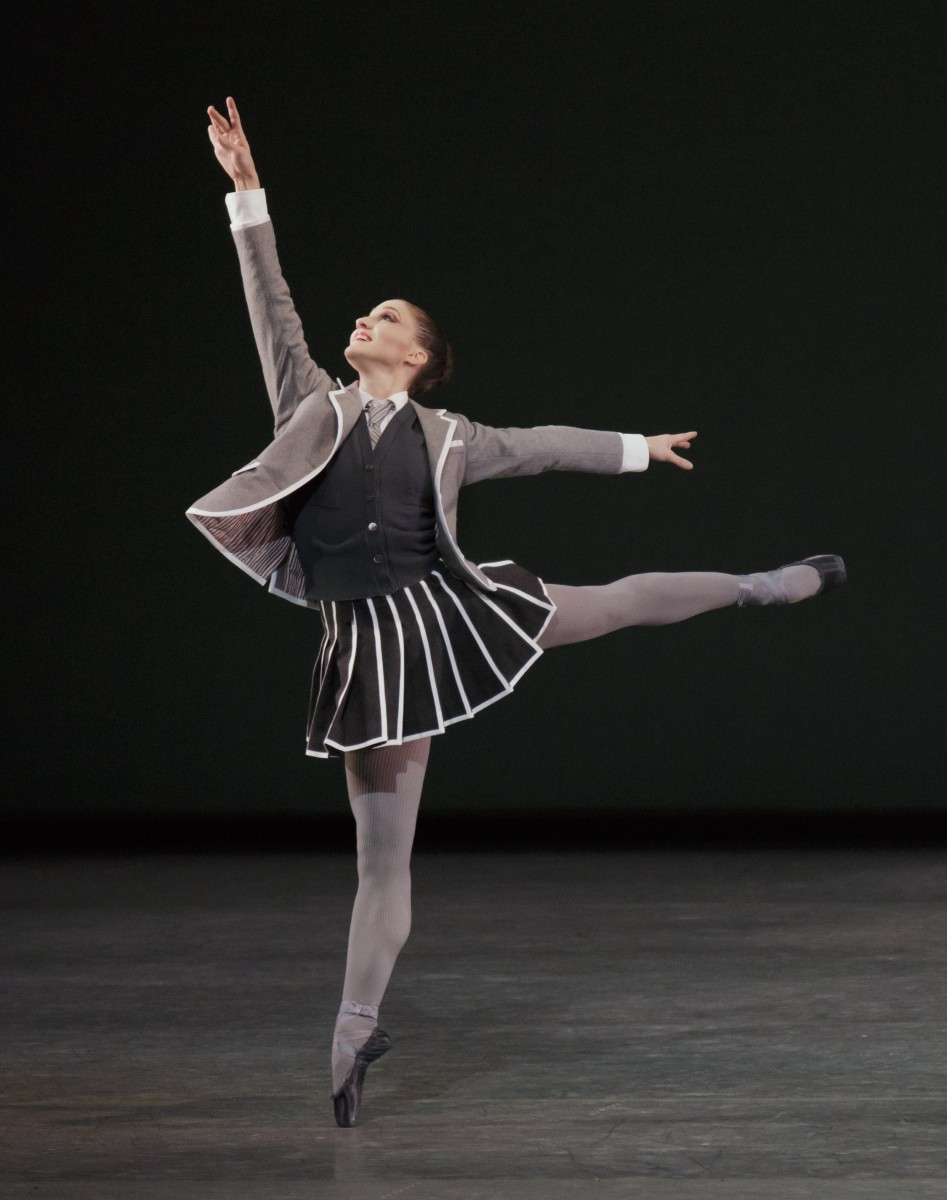 Ashley Bouder in Troy Schumacher's Clearing Dawn, in a costume by Thom Browne. Photo: Paul Kolnik.